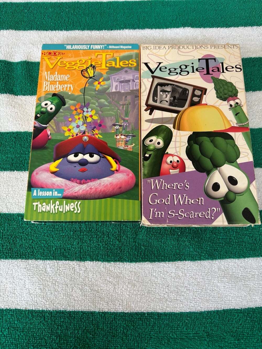 Lot of 2 VeggieTales VHS Tapes: Madame Blueberry and Where's God When I'm S-Scar